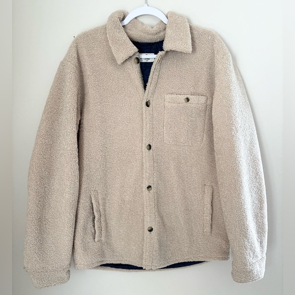 Marine Layer Other - Marine Layer Men’s Off White Sherpa Overshirt Jacket